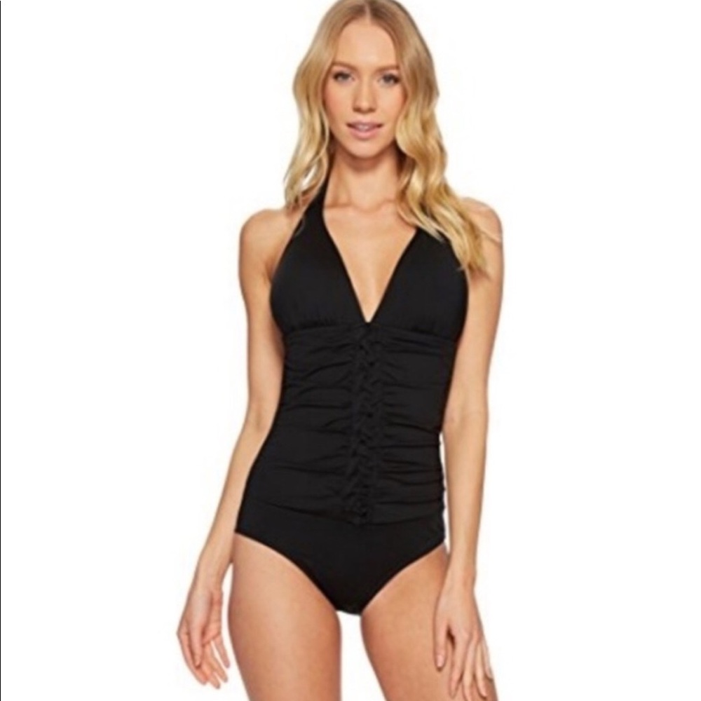 Jantzen Black Halter One Piece Swimsuit